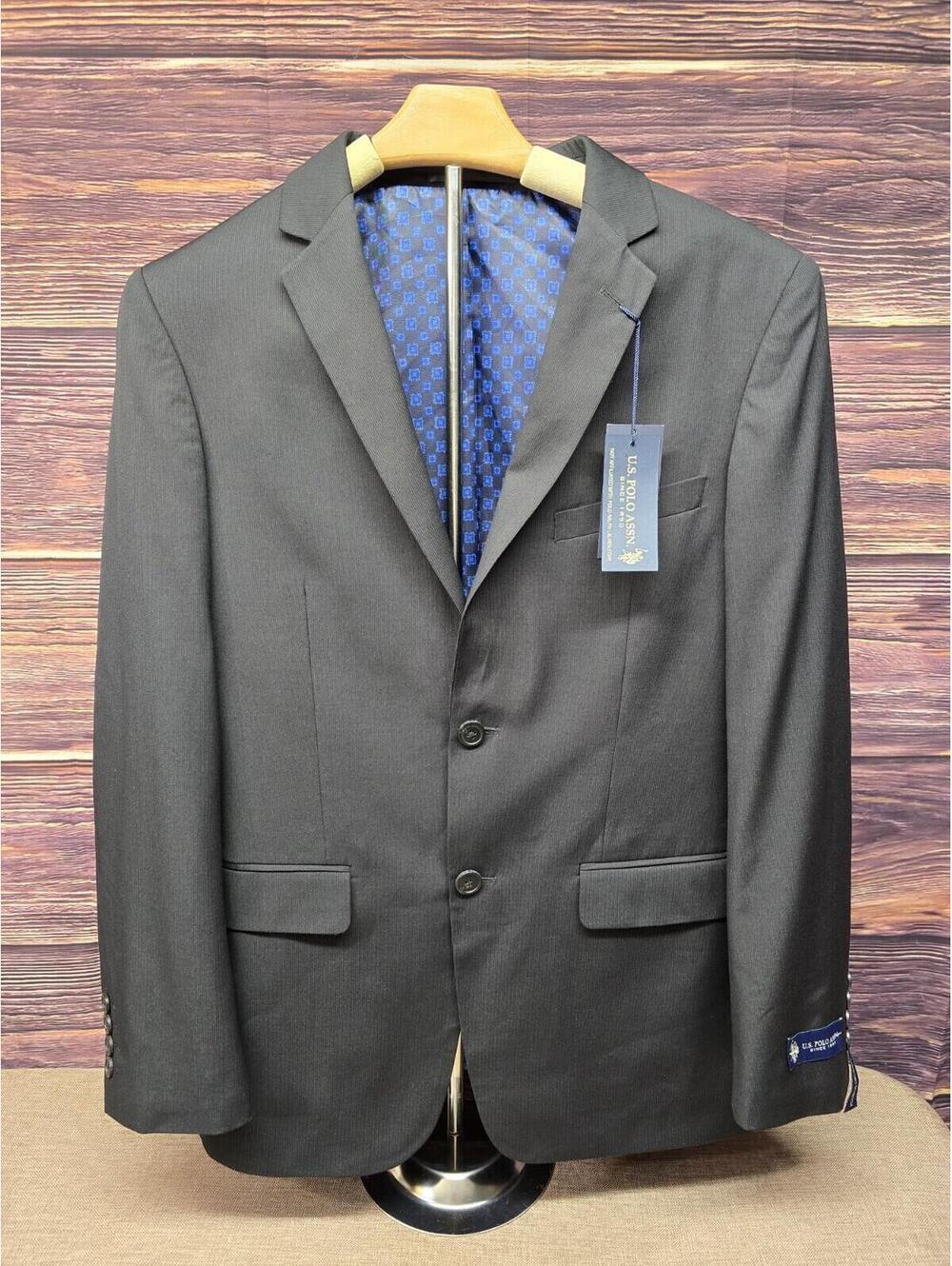 U.S. Polo Assn. Men's BLACK Comfort Stretch Sport Coat  Size 38REG